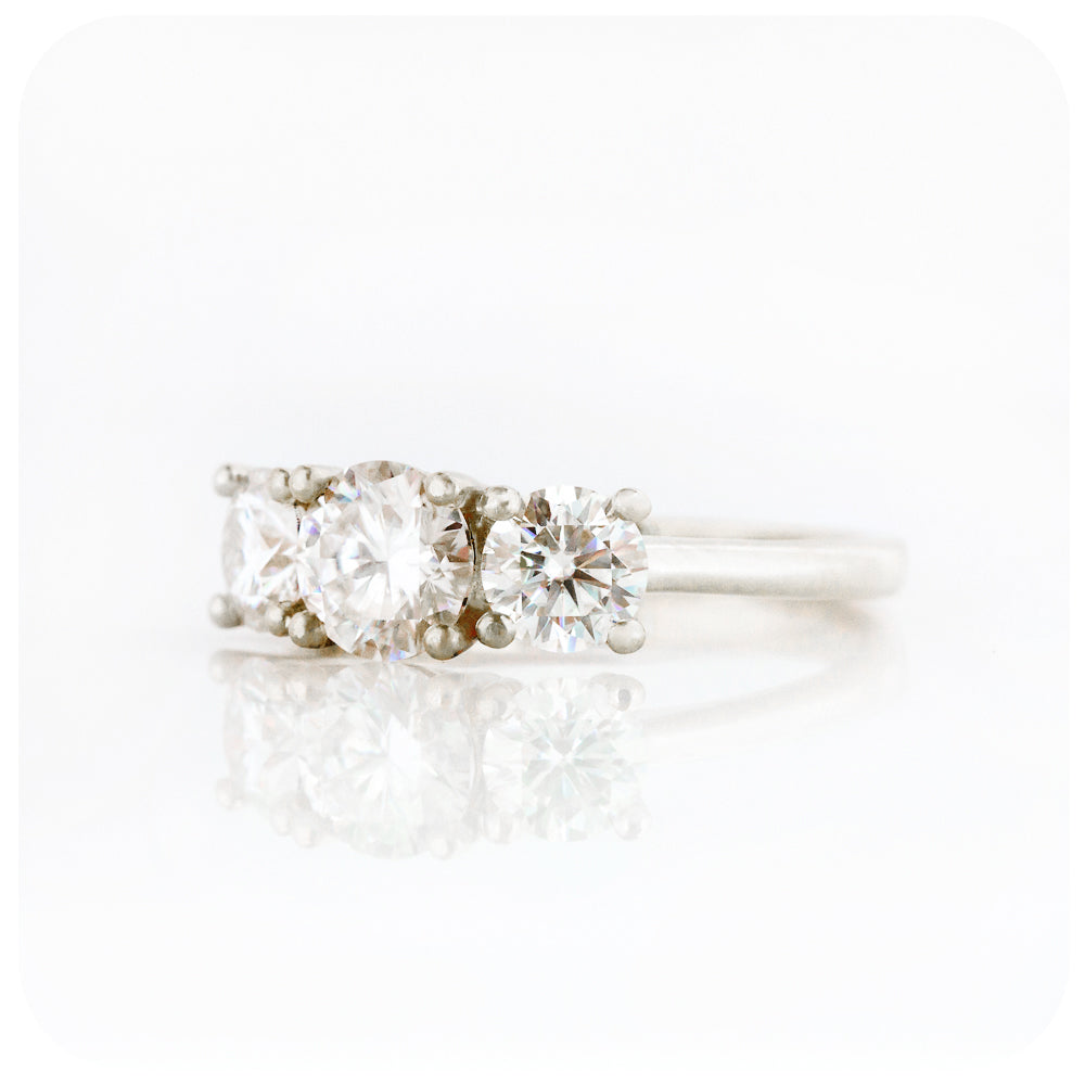 Brilliant cut Lab Grown Diamond Trilogy Engagement Ring - Victoria's Jewellery