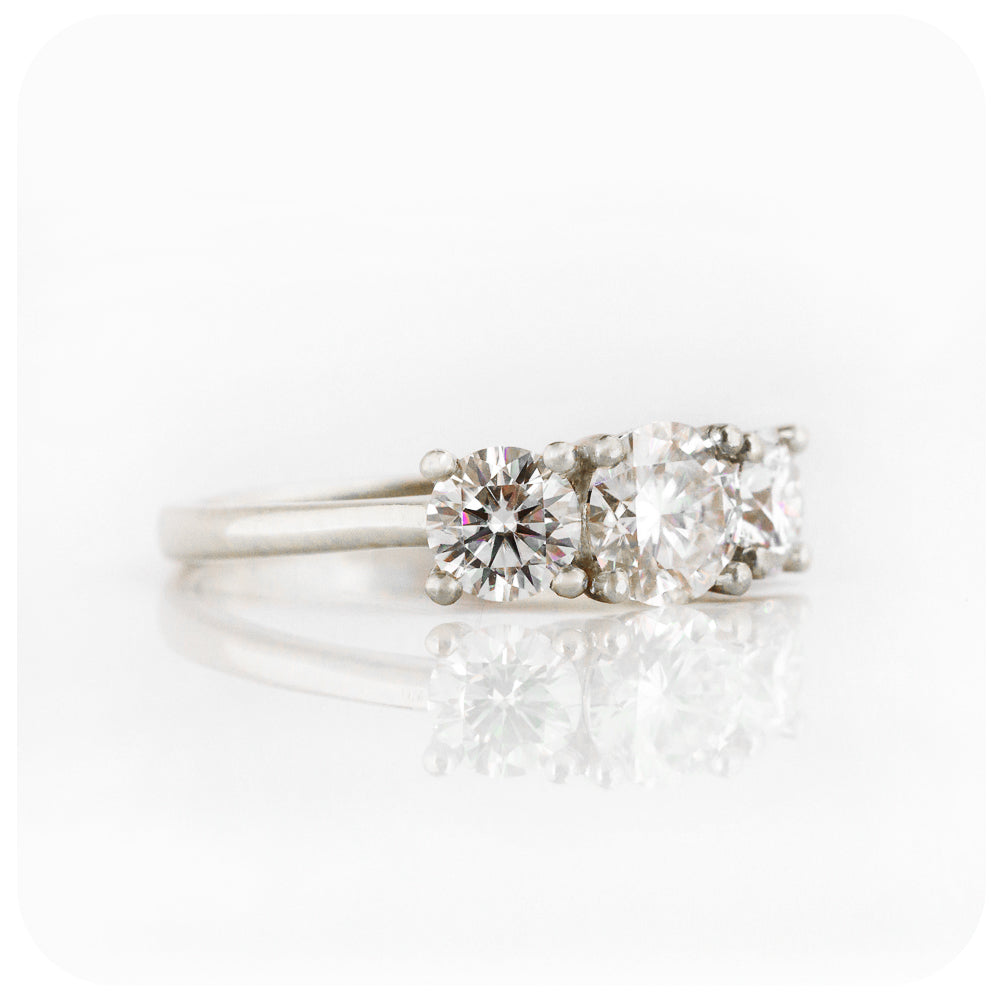 Brilliant cut Lab Grown Diamond Trilogy Engagement Ring - Victoria's Jewellery