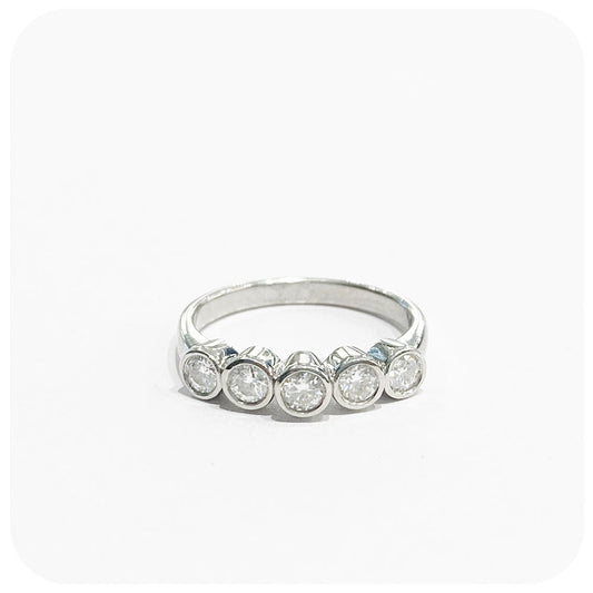 Brilliant cut Moissanite Half Eternity Wedding or Anniversary Ring - Victoria's Jewellery