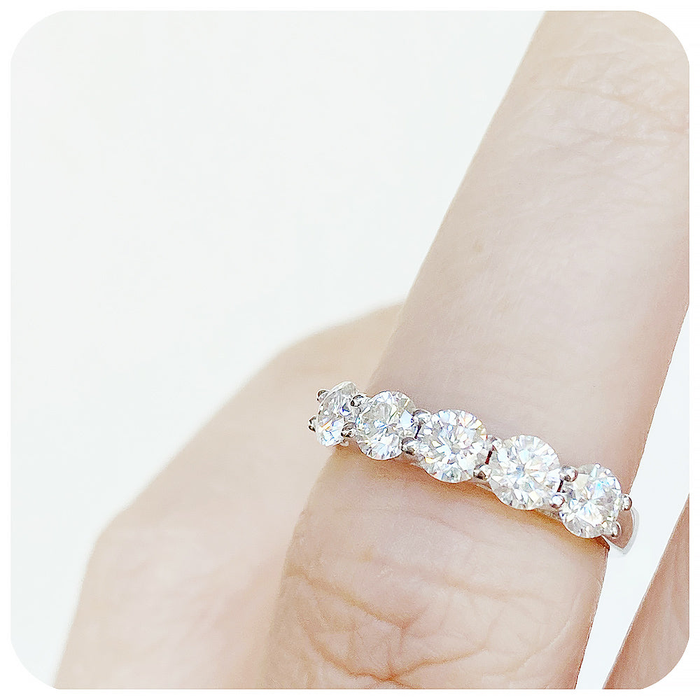 The Danelle, a Diamond Half Eternity Trellis Ring