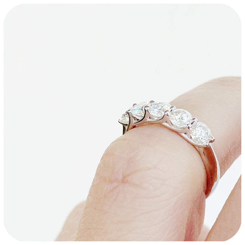 The Danelle, a Diamond Half Eternity Trellis Ring