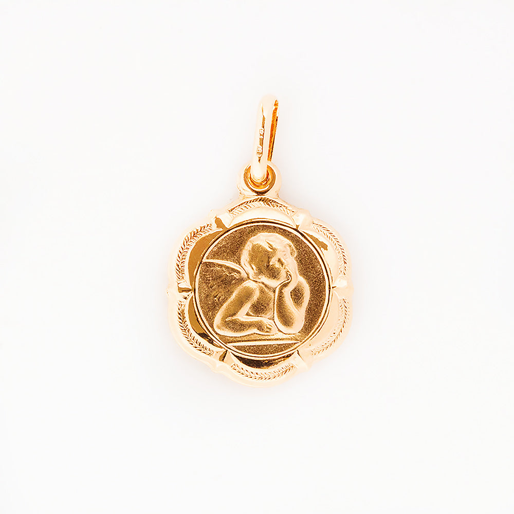 Yellow Gold Angel Pendant - Victoria's Jewellery