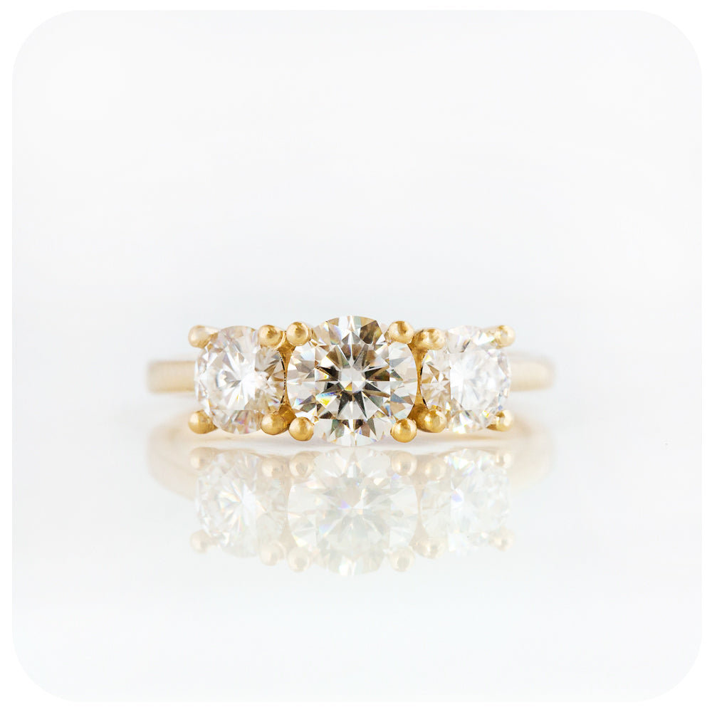 Brilliant cut Lab Grown Diamond Trilogy Engagement Ring - Victoria's Jewellery