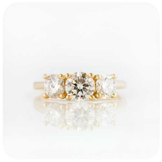 Brilliant cut Lab Grown Diamond Trilogy Engagement Ring - Victoria's Jewellery