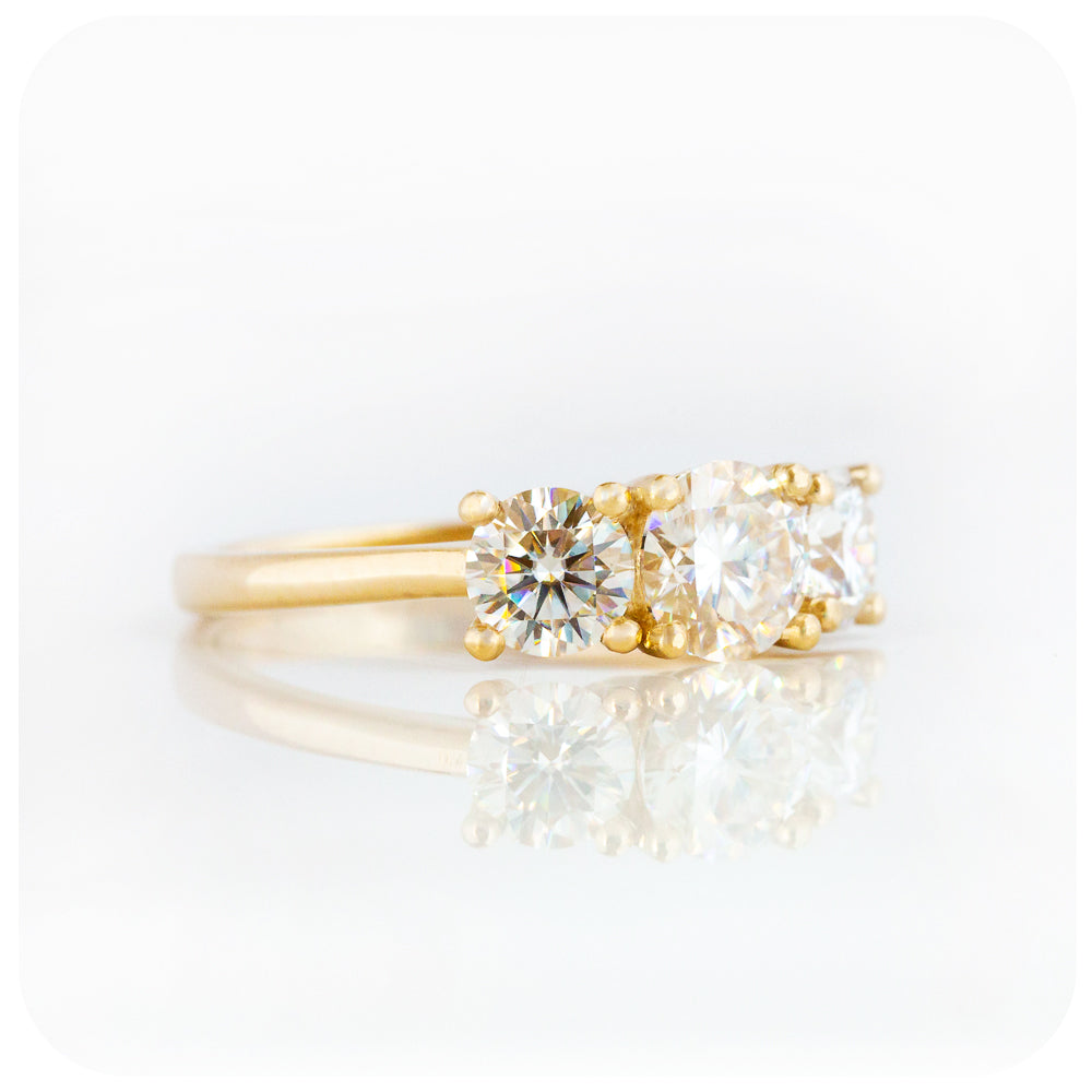 Brilliant cut Lab Grown Diamond Trilogy Engagement Ring - Victoria's Jewellery