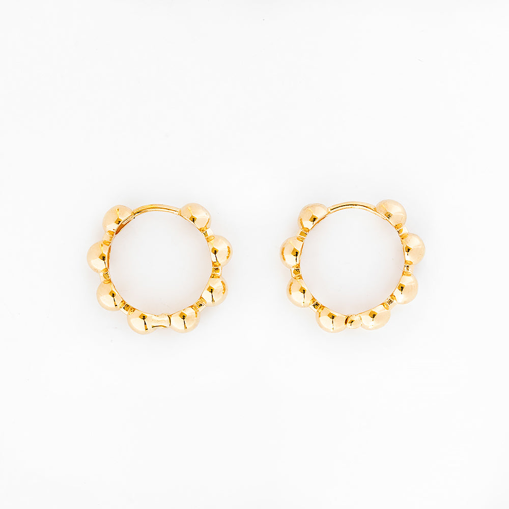 Bubble Hoop Earrings in Yellow Gold