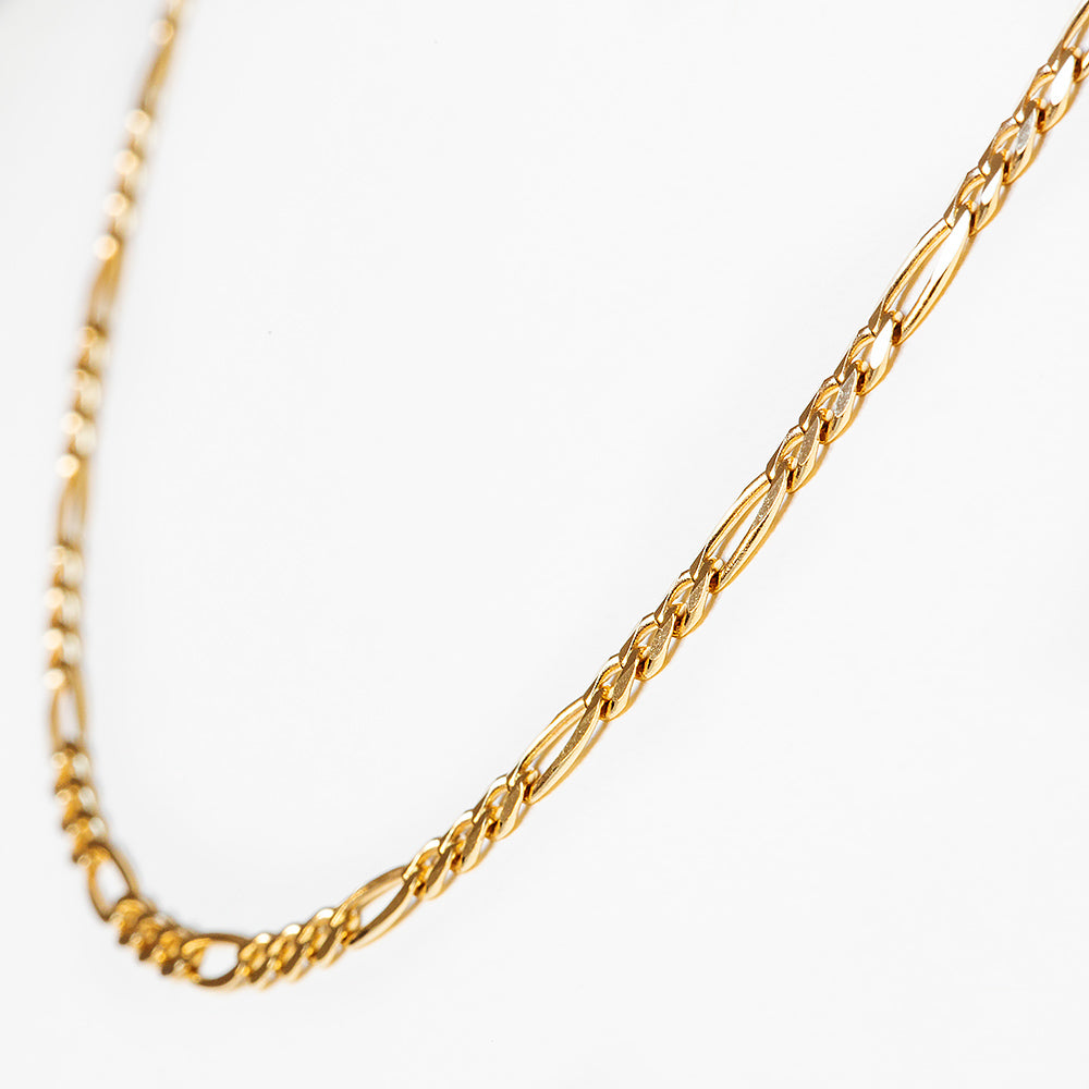 Figaro Chain in Yellow Gold - 50cm