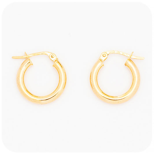 Yellow Gold Huggie Hoop Earrings - Victoria's Jewellery