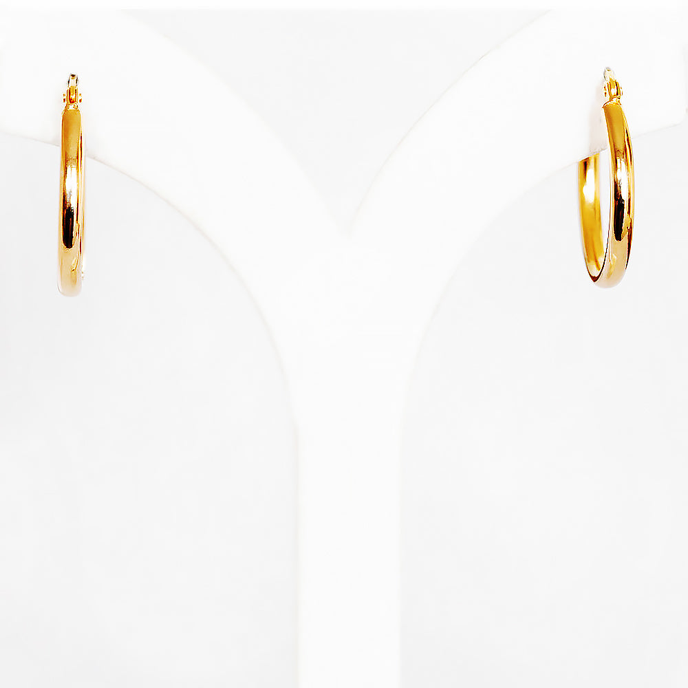 9k Yellow Gold Hoop Earring - 20mm - Victoria's Jewellery