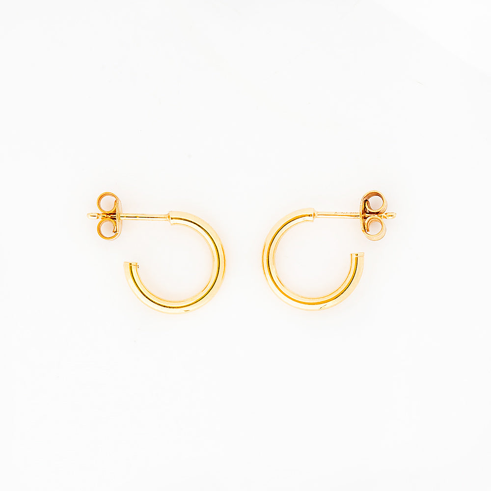 10mm Hoop Stud Earring in Yellow Gold