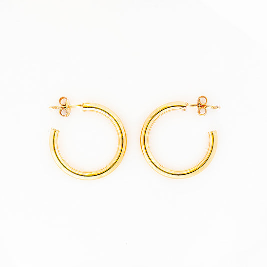 20mm Hoop Stud Earring in Yellow Gold