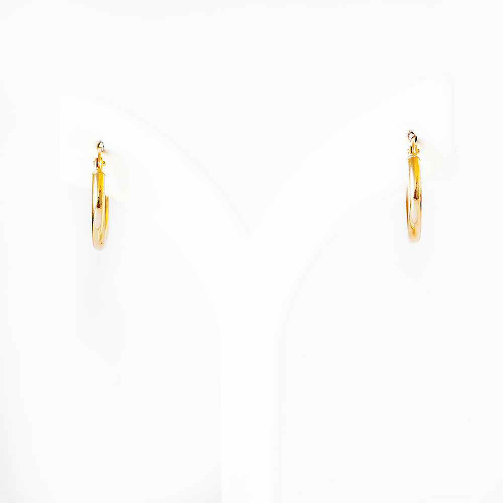 Yellow Gold Hoop Earring - 16mm