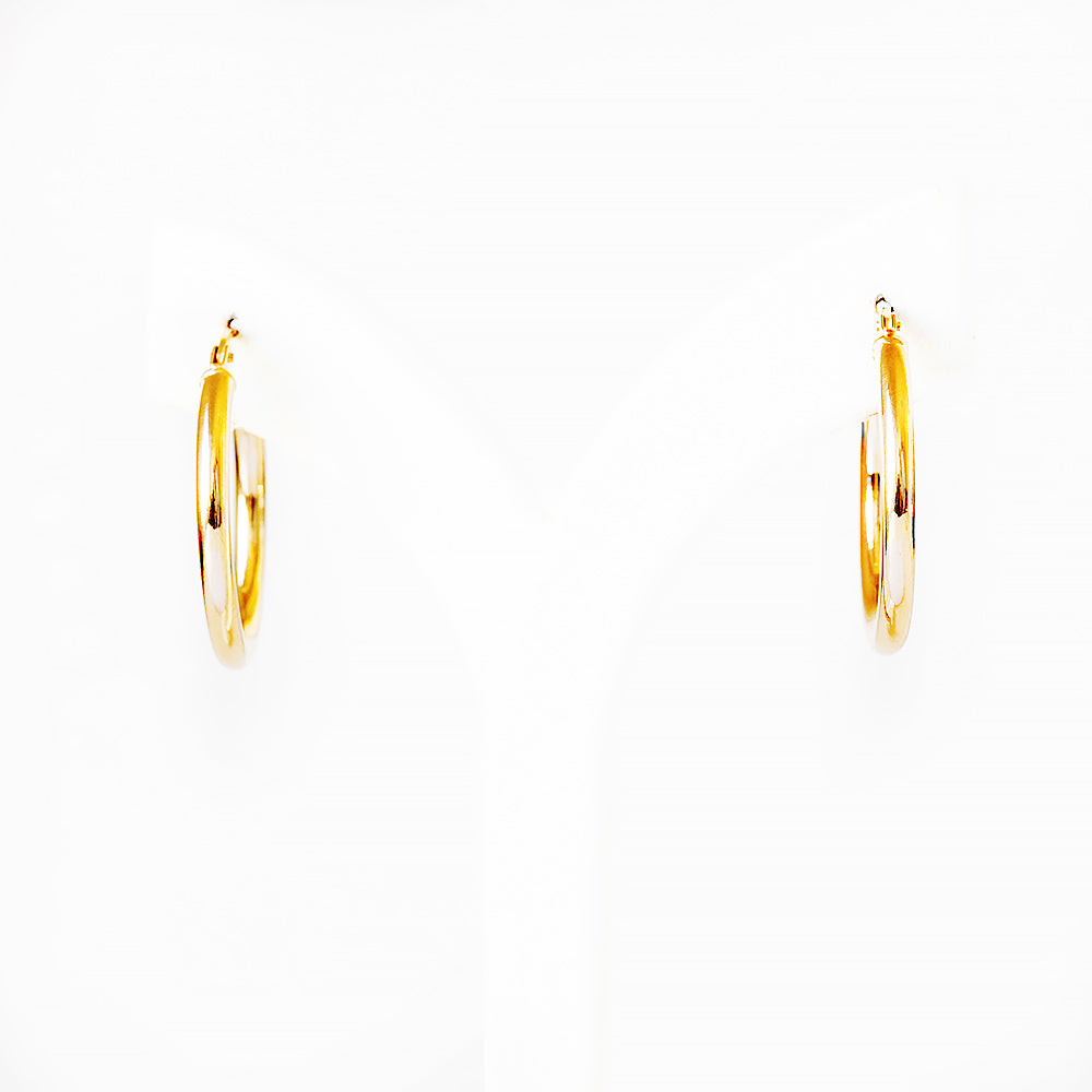Oval Hoop Earrings in Yellow Gold