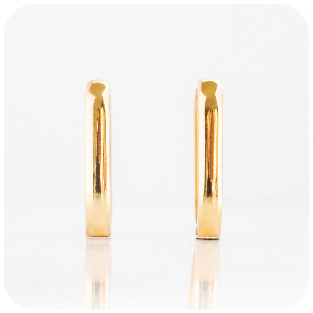 The Tube, 9k Yellow Gold Huggie Earrings