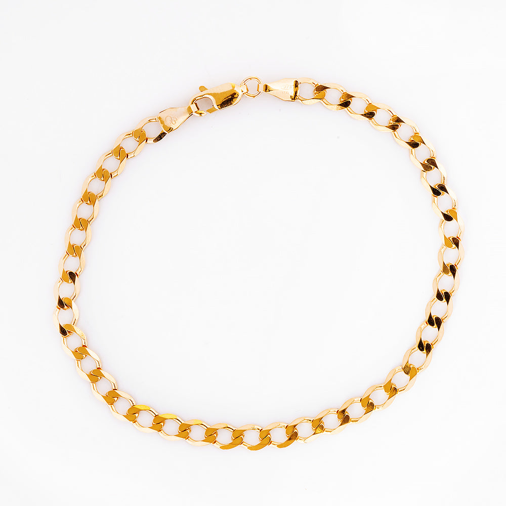 Open Curb Bracelet in Yellow Gold - 19cm