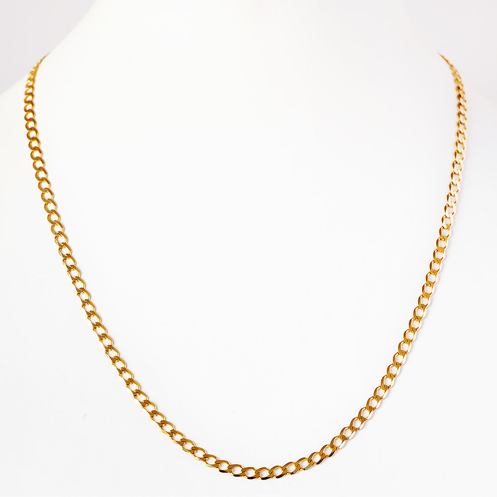 Open Curb Chain in Yellow Gold - 50cm