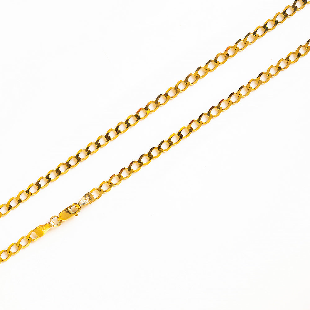 Open Curb Chain in Yellow Gold - 50cm