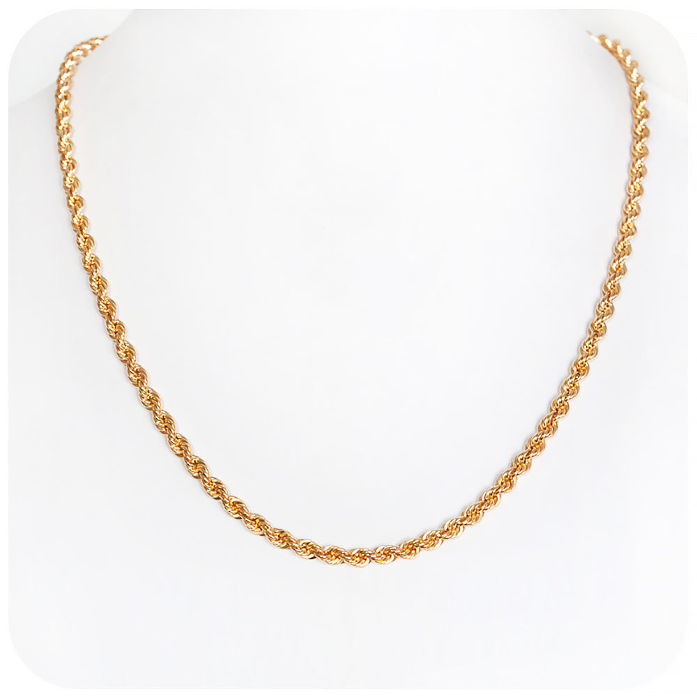 Yellow Gold Rope Chain - 4.3mm