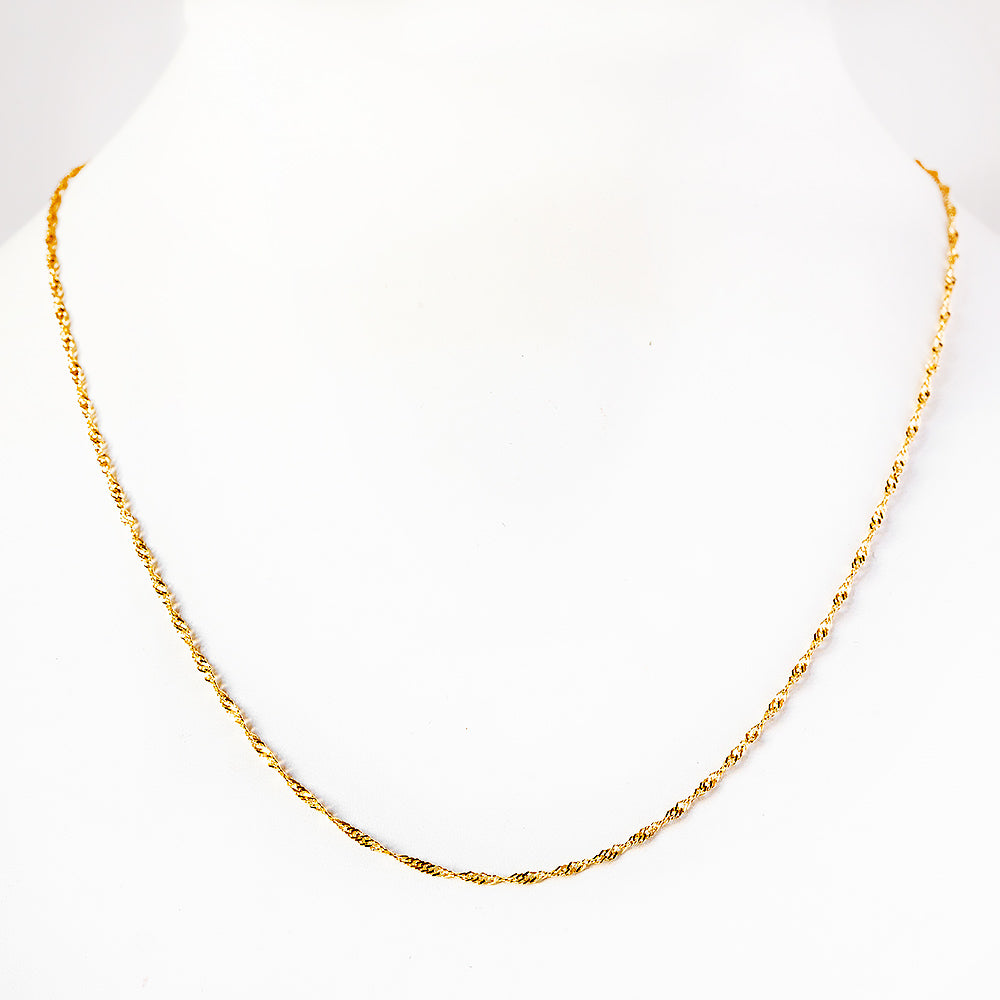 Singapore Chain in Yellow Gold - 45cm