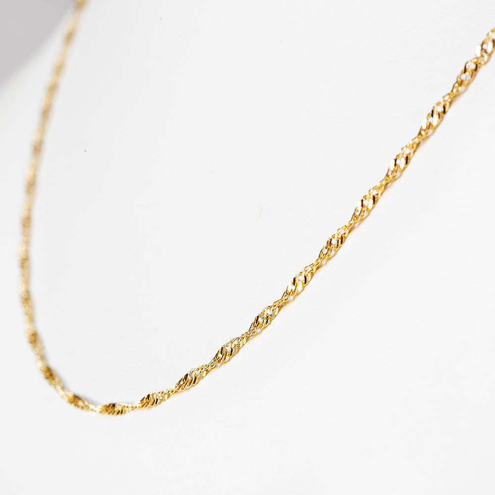 Singapore Chain in Yellow Gold - 45cm