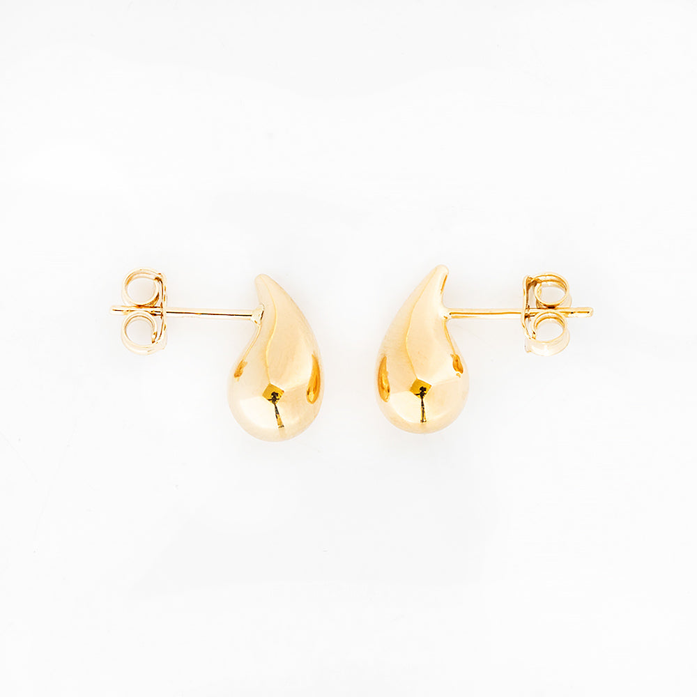 Yellow Gold Raindrop Stud Earrings