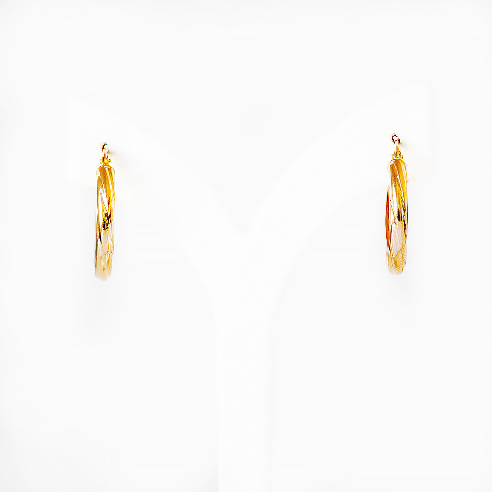Twisted Hoops in Yellow Gold - 20mm