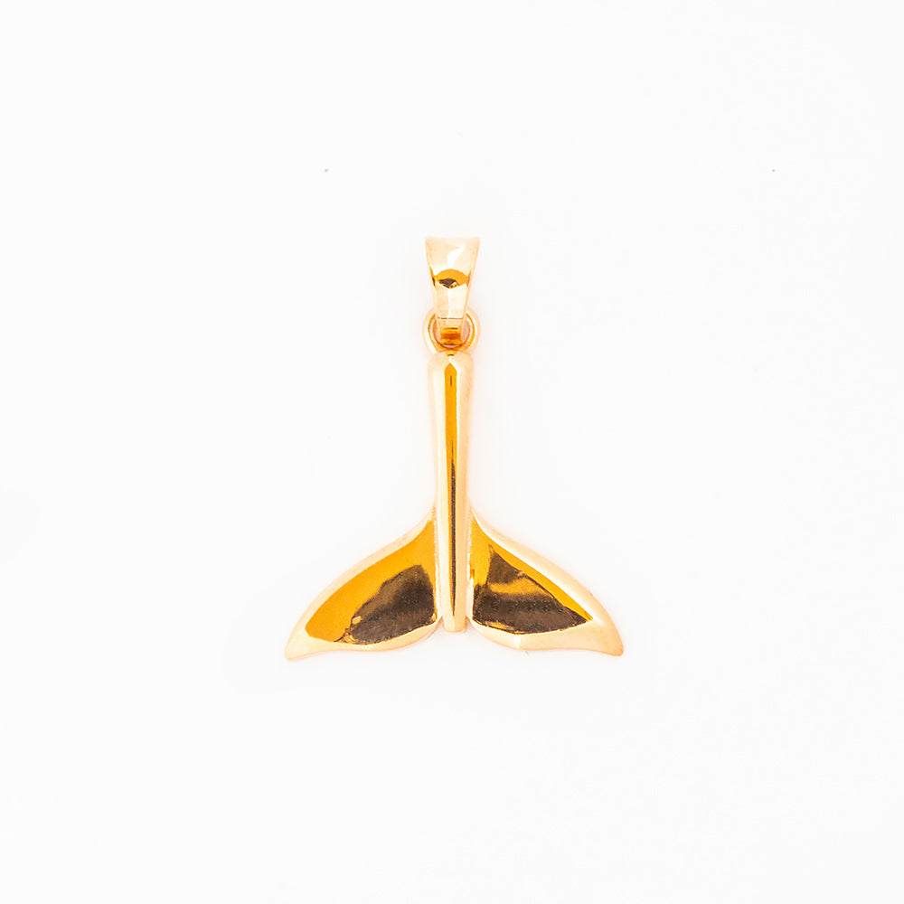 Whale Tail Pendant in Yellow Gold