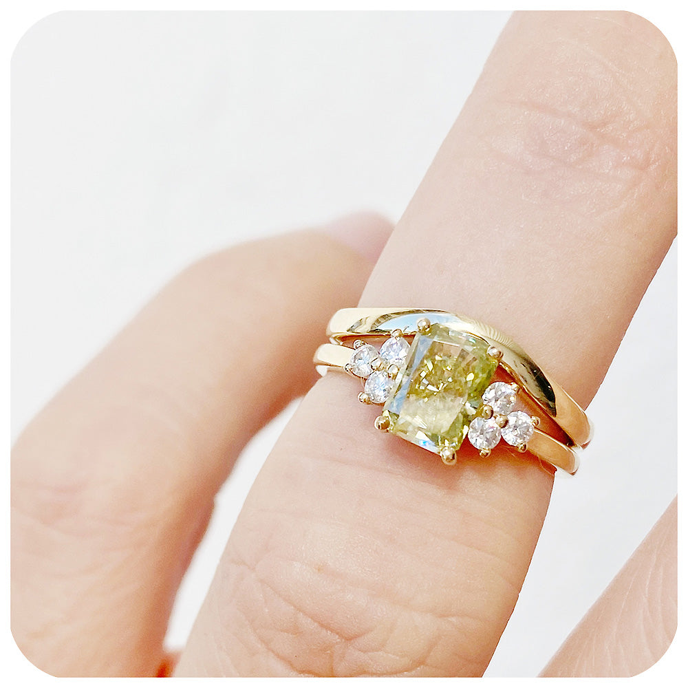 Wishbone curved shape wedding ring band - Victoria's Jewellery