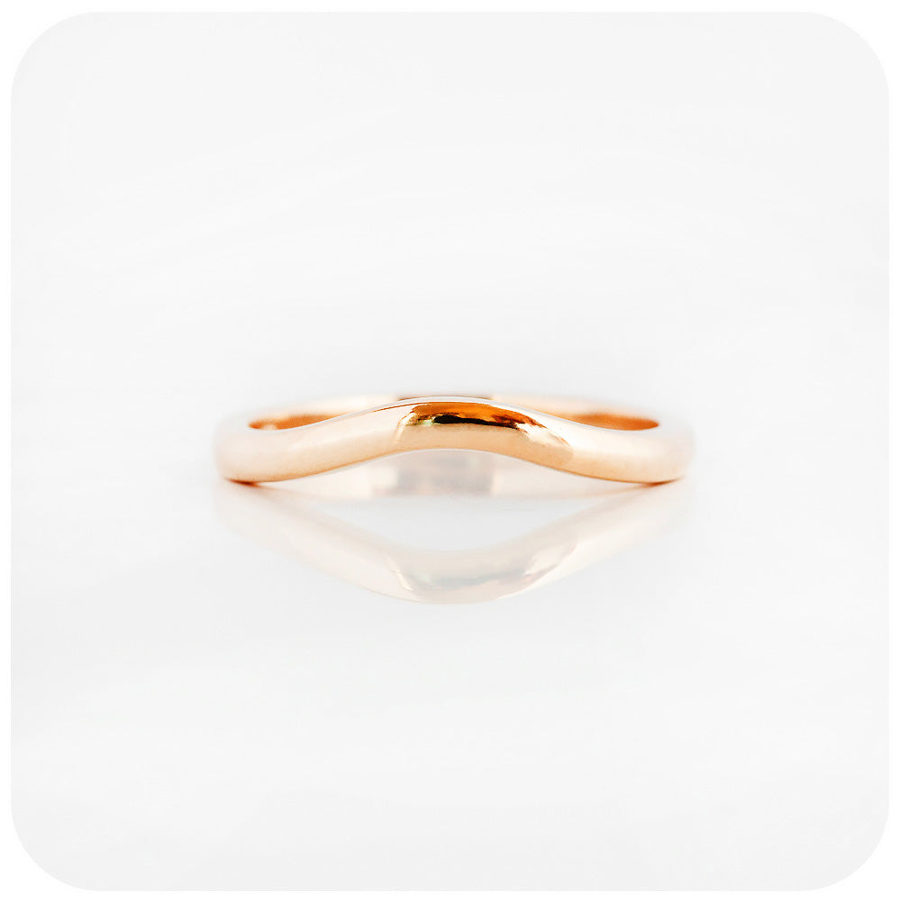 Lilly, a Curved Wedding Band in Gold