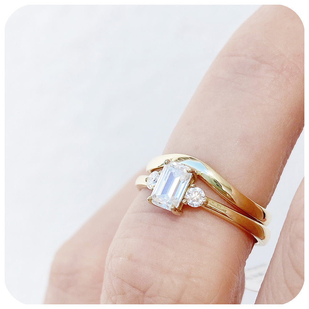Wishbone curved shape wedding ring band - Victoria's Jewellery