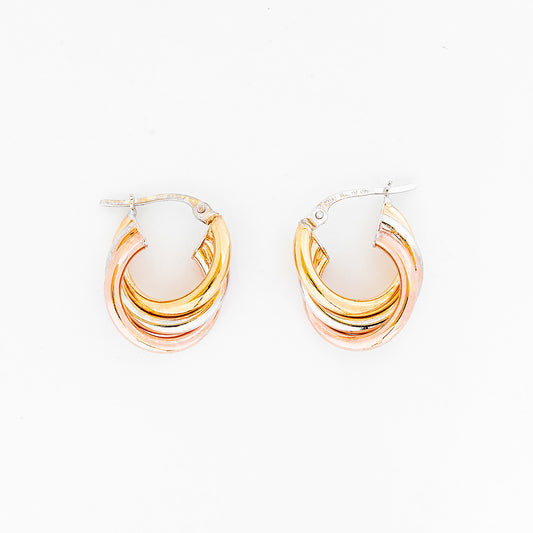 Three Colour Rainbow Hoop Earring