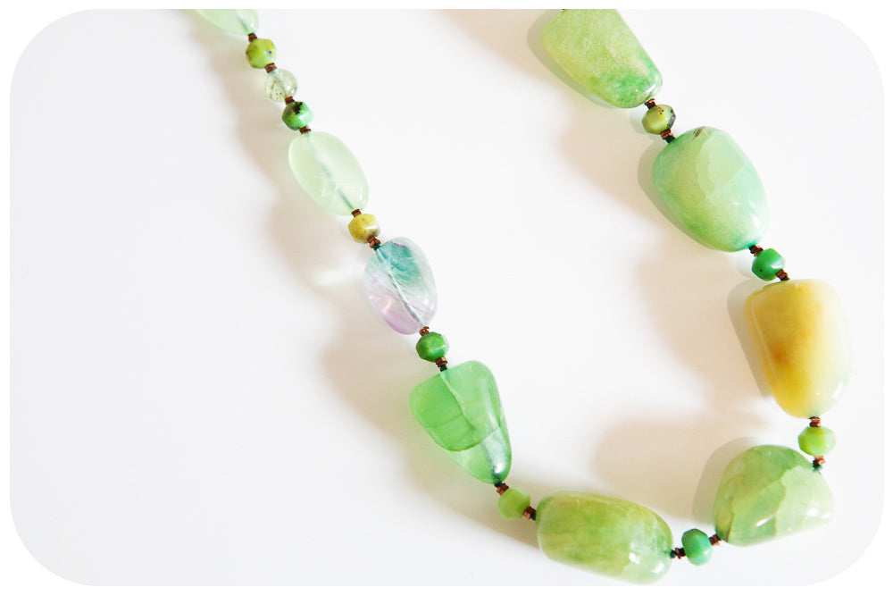 Aventurine, Fluorite and Chrysoprase Necklace