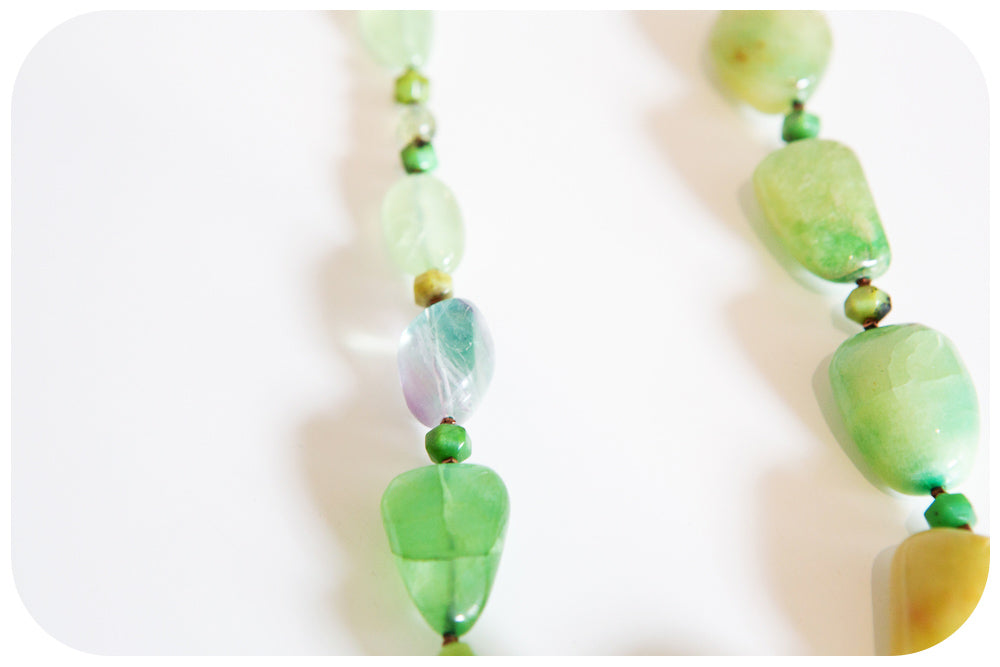 Aventurine, Fluorite and Chrysoprase Necklace