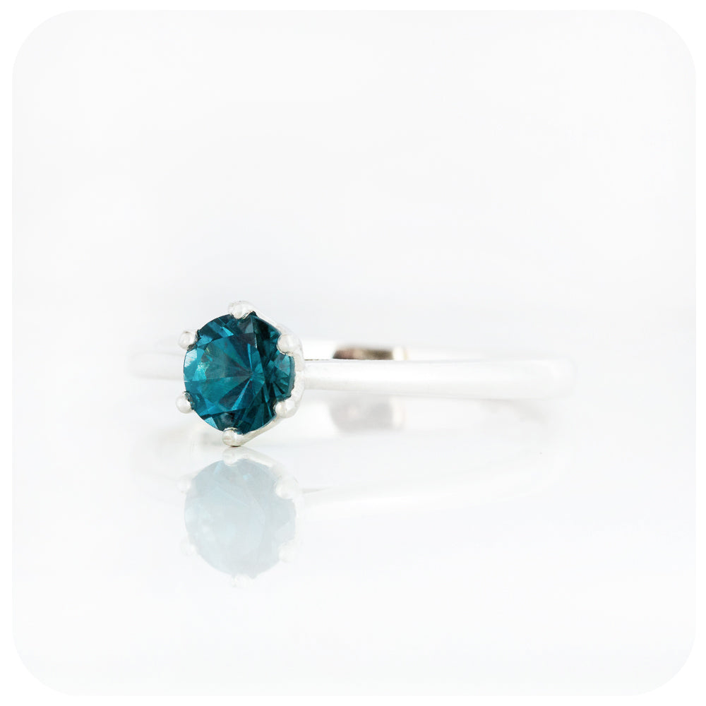 Tulip, a Six Claw London Blue Topaz Ring