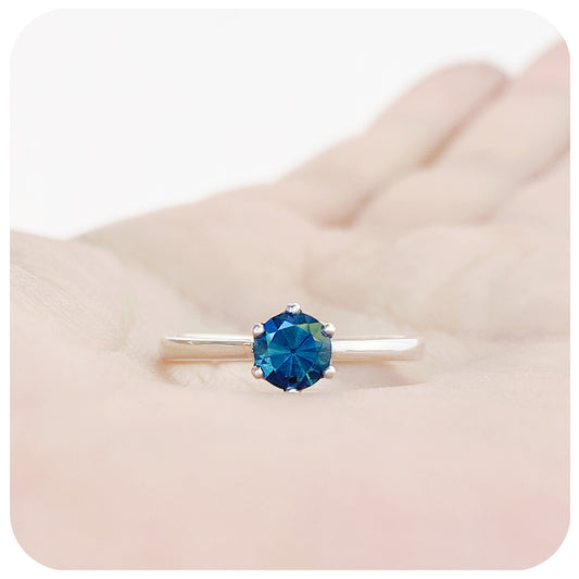 Tulip, a Six Claw London Blue Topaz Ring