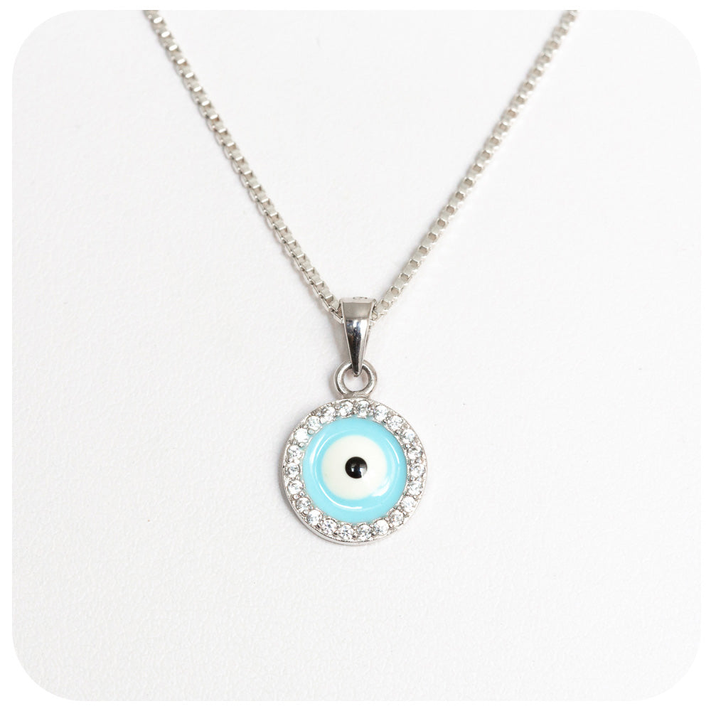 Evil Eye Enamel Pendant - 10mm - Victoria's Jewellery