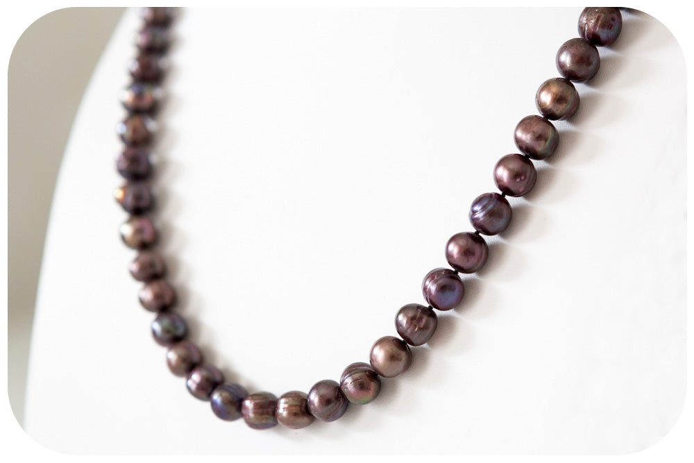 Peacock Brown Fresh Water Pearl Necklace - 64cm