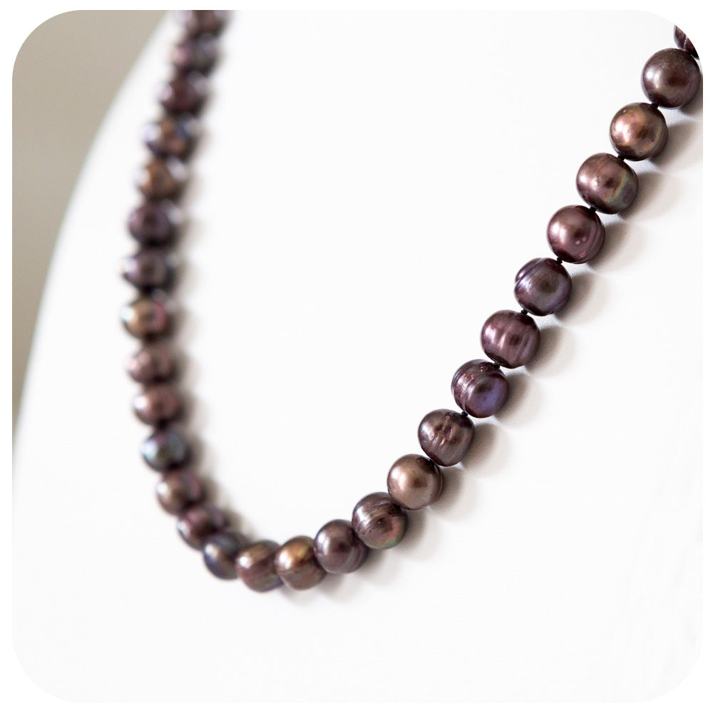 Peacock Brown Fresh Water Pearl Necklace - 64cm
