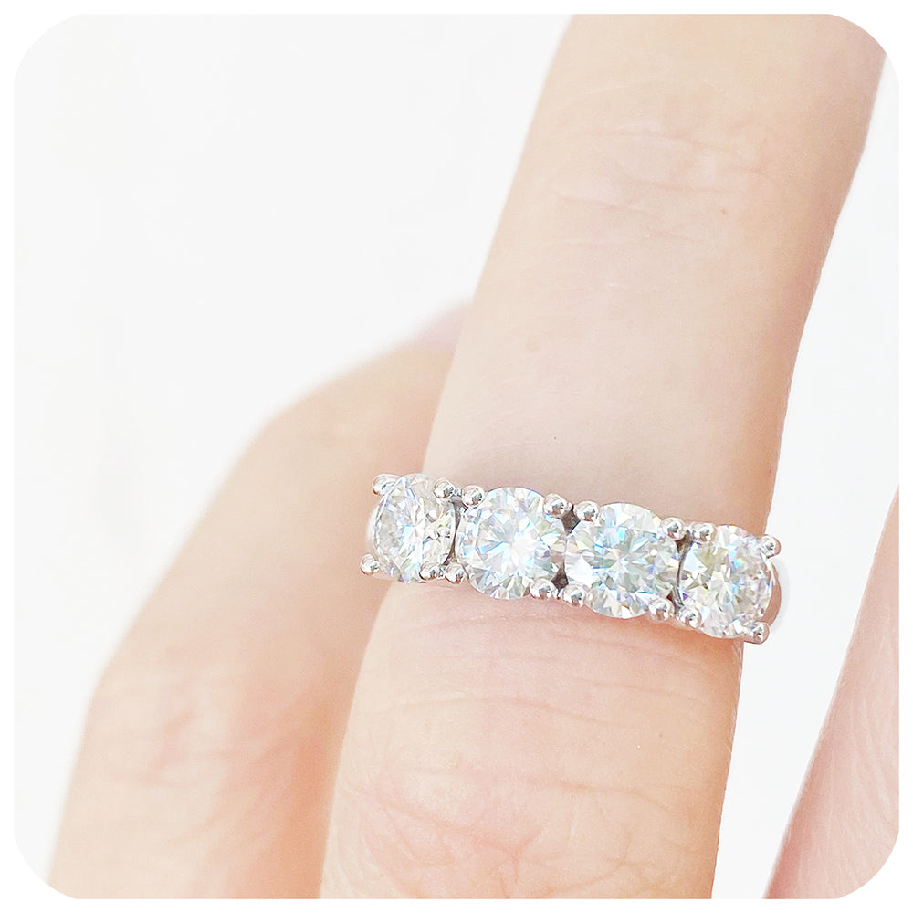 brilliant cut moissanite half eternity anniversary or wedding ring - Victoria's Jewellery