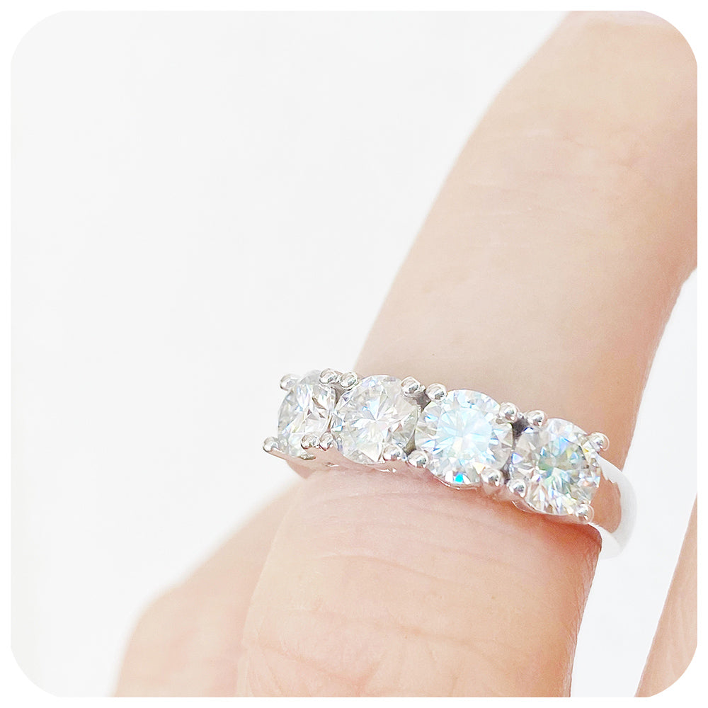 brilliant cut moissanite half eternity anniversary or wedding ring - Victoria's Jewellery