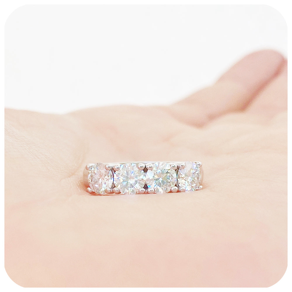 brilliant cut moissanite half eternity anniversary or wedding ring - Victoria's Jewellery