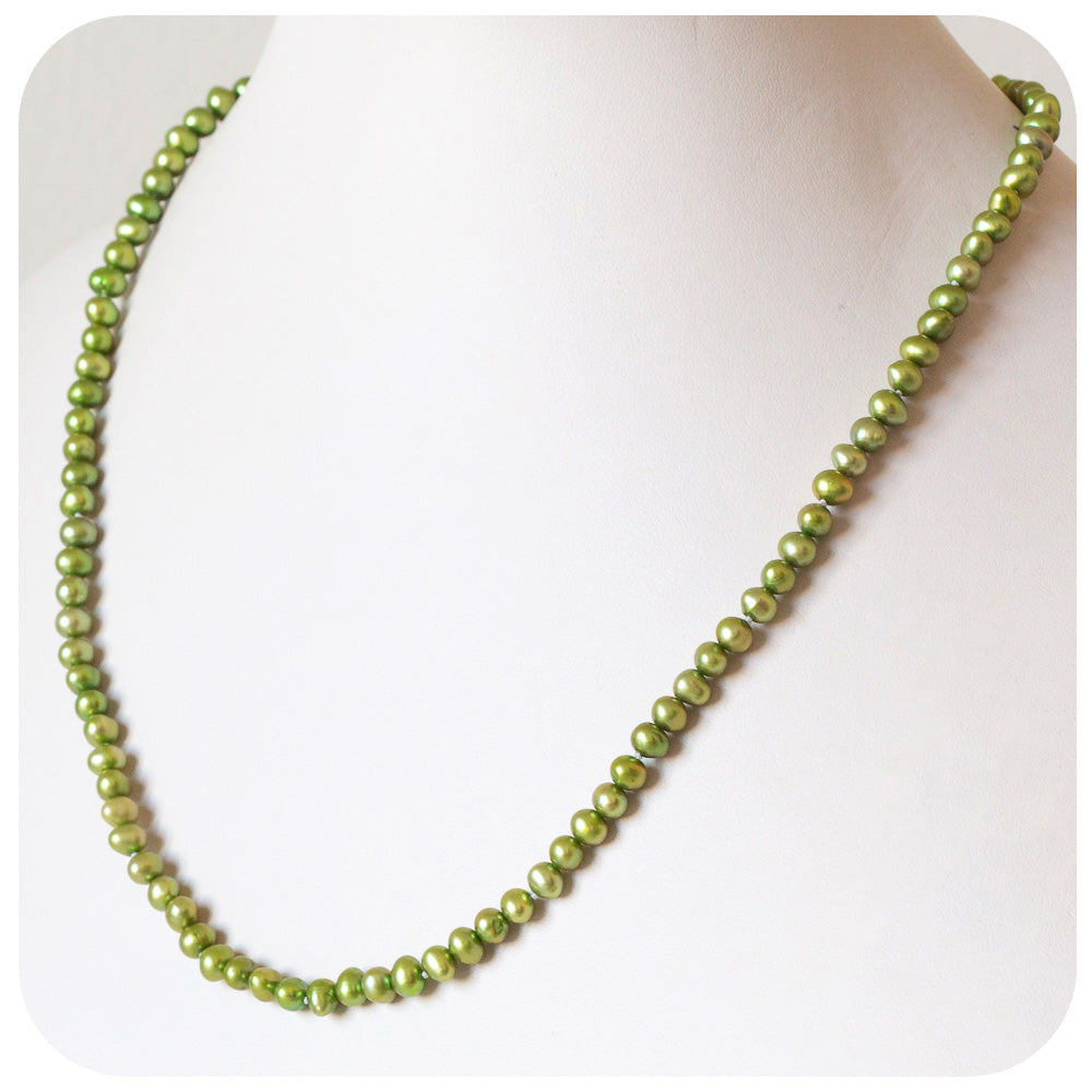 Green Fresh Water Pearl Necklace