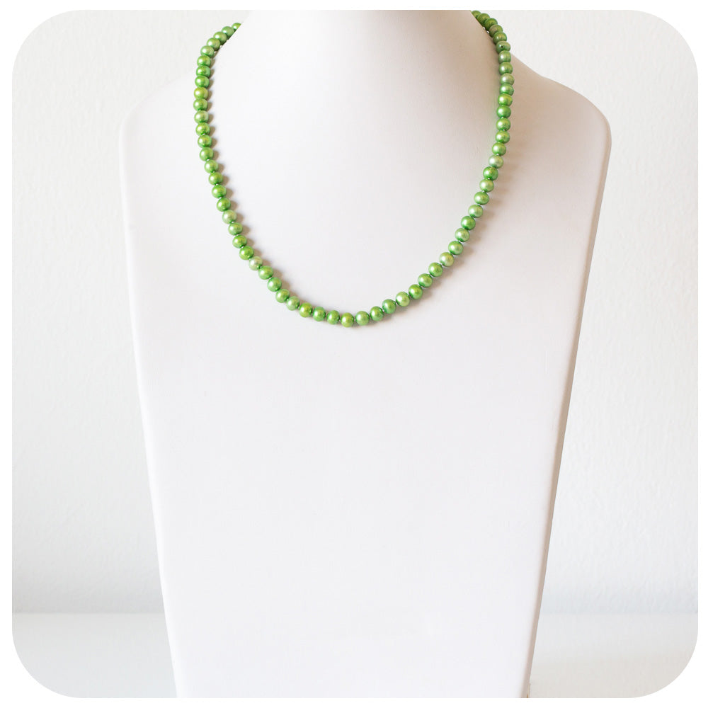 Bright Green Fresh Water Pearl Necklace