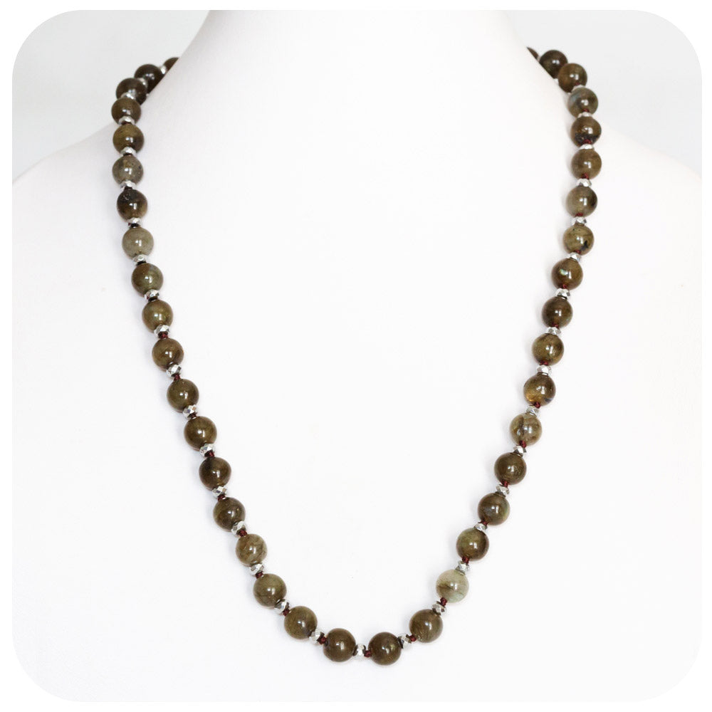Labradorite and Hematite Bead Necklace -  Victoria's Jewellery