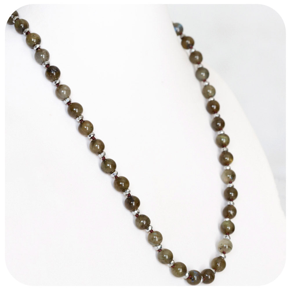 Labradorite and Hematite Bead Necklace - Victoria's Jewellery