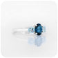 Oval cut London and Sky Blue Topaz Trilogy Engagement Ring - Victoria's Jewellery