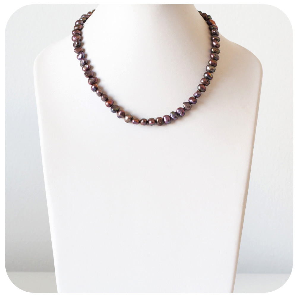 Peacock Stone Fresh Water Pearl Necklace