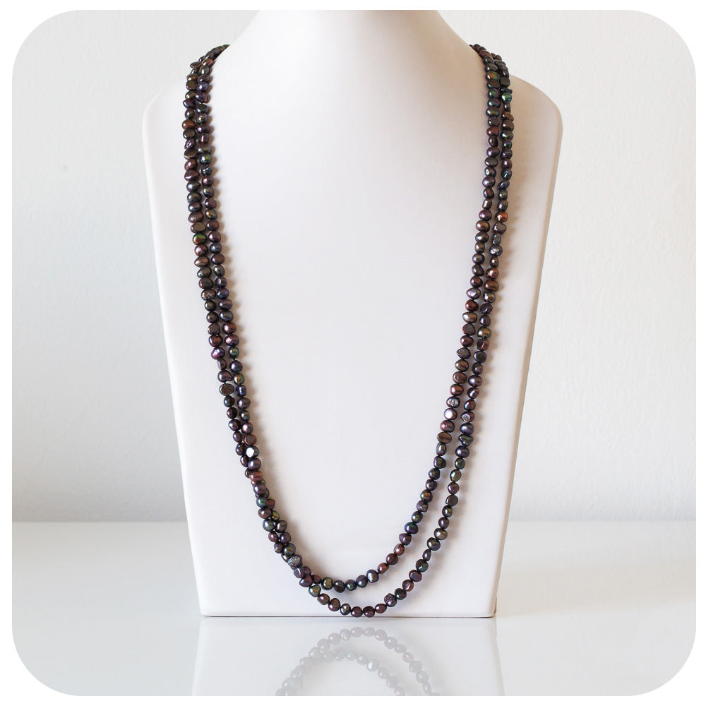 The Peacock Fresh Water Pearl Rope Necklace - 160cm