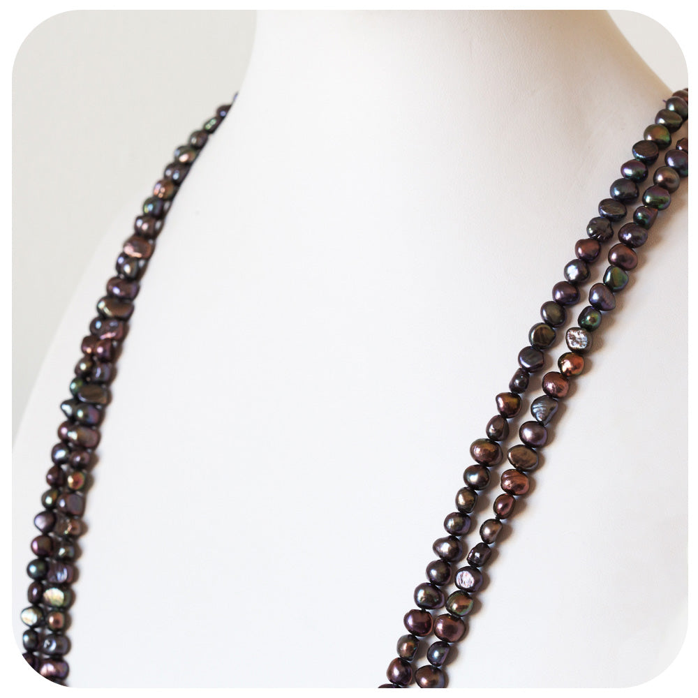 The Peacock Fresh Water Pearl Rope Necklace - 160cm