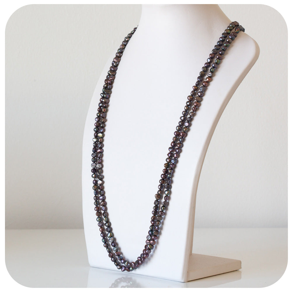 The Peacock Fresh Water Pearl Rope Necklace - 160cm